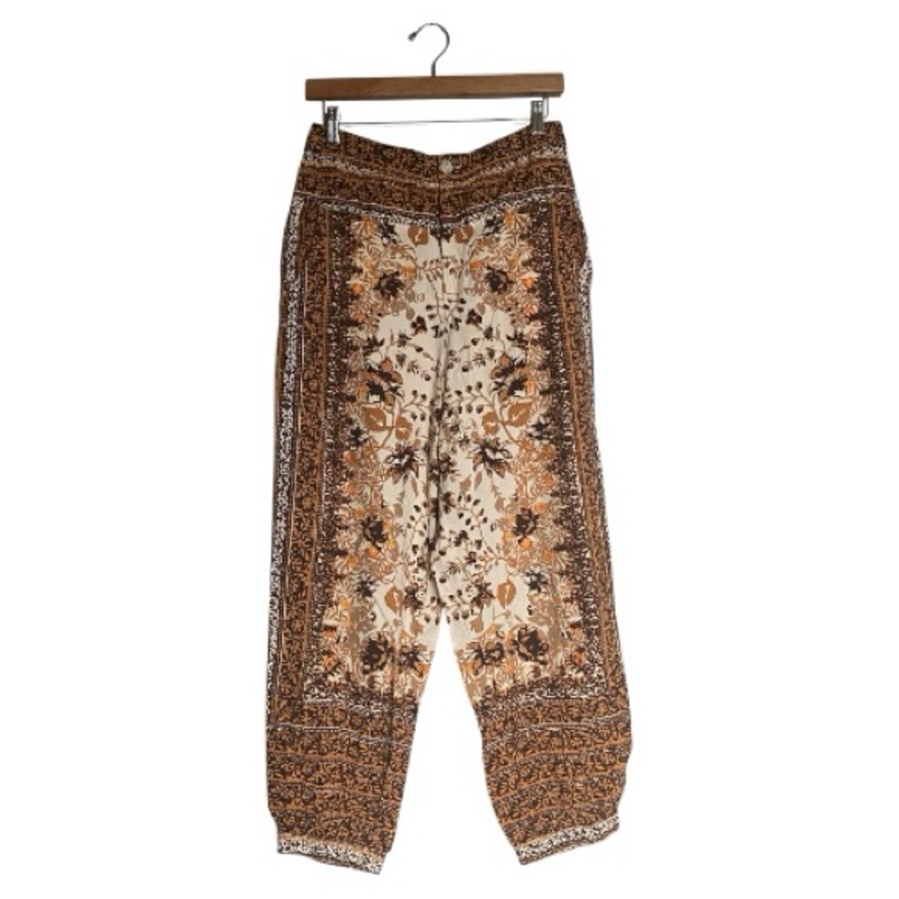 Anthropologie Floral Printed Linen Jogger Pants Boho